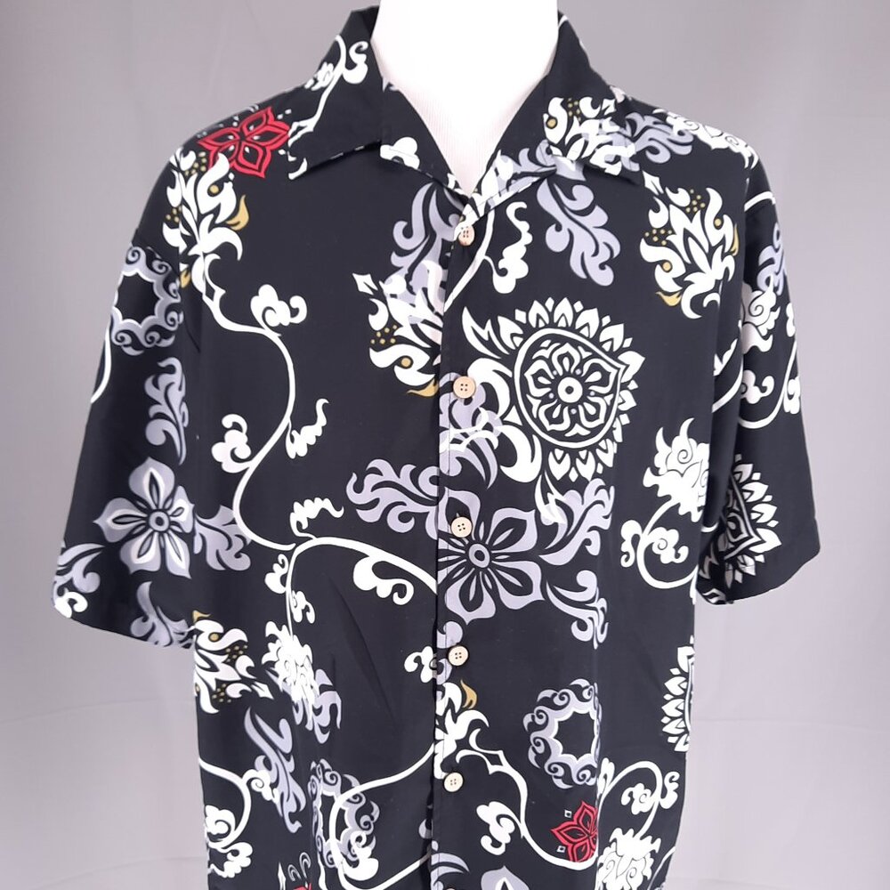 Street Culture Floral Hawaiian Camp Shirt Men's Large Short Sleeve Button Down